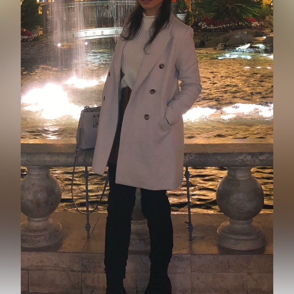 Zara double breasted lightweight coat, color as pictured